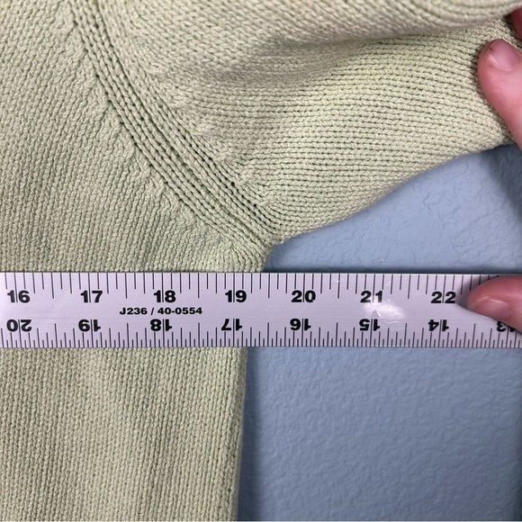 Sigrid Olsen So Blue Light Green Collared Long Sleeve Sweater Size M - Picture 3 of 7